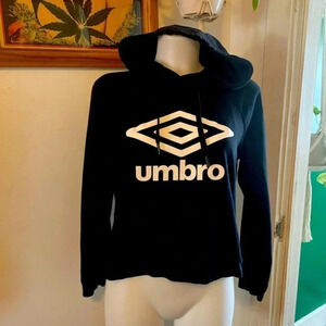 Black Umbro‎ Hooded Sweatshirt Women’s Size Medium EUC!